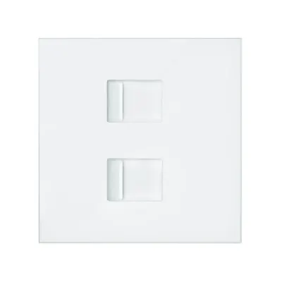 Накладка розетки 2xRJ45 с шторками, белый матовый, S100