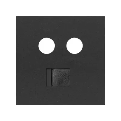Накладка розетки комб. R-TV+SAT + RJ45, черный матовый, S100