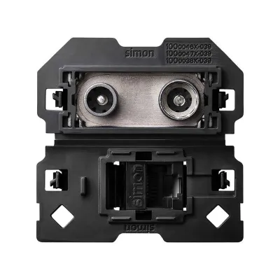 Розетка комбинированная R-TV+SAT проходная + RJ45 Cat.6, S100