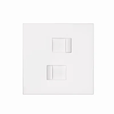 Кит 1 пост, фронт. Накладка на 2 роз.RJ45 со шторкам, белый матовый, S100