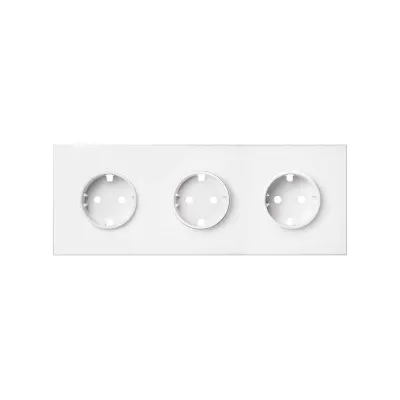 Кит 3 поста, фронт. Накладка на 3 роз.Schuko, белый матовый, S100