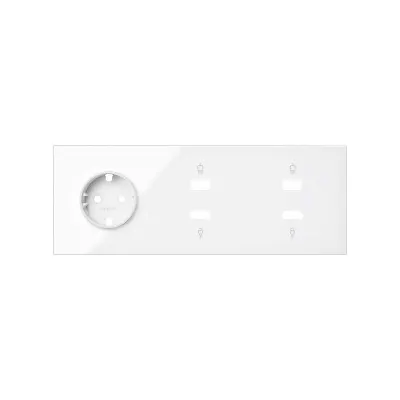 Кит 3 поста, фронт. Накладка на 1 роз.Schuko + 2 роз.HDMI + 2 роз.USB A, белый глянец, S100