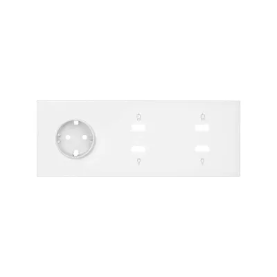 Кит 3 поста, фронт. Накладка на 1 роз.Schuko + 2 роз.HDMI + 2 роз.USB A, белый матовый, S100