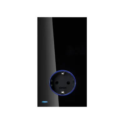 Hub Pro Simon iO с розеткой Schuko 2Р+Е, 16А 250В~, черный глянец, S100