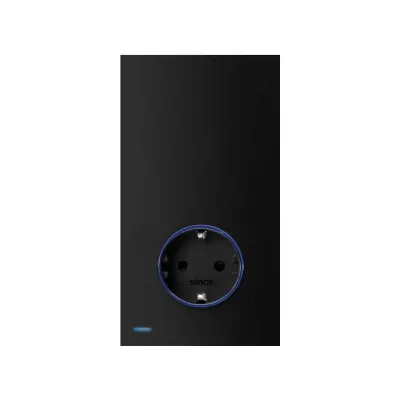 Hub Pro Simon iO с розеткой Schuko 2Р+Е, 16А 250В~, черный матовый, S100