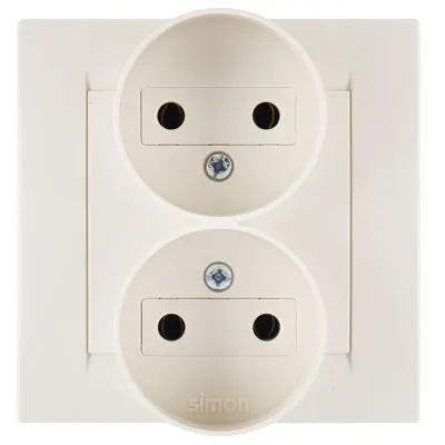 Розетка двойная моноблок 2x2Р, 16A 250В~, сл.кость, S15