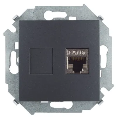 Розетка информационная RJ45 Cat.6A FTP (AMP), графит, S15