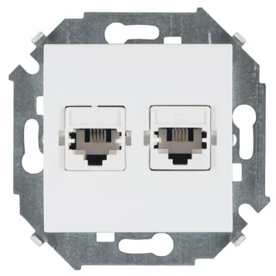 Розетка телефонная 2xRJ11, белый, S15
