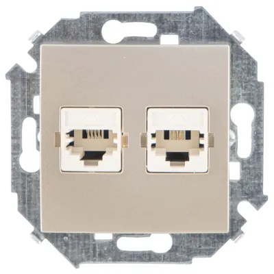 Розетка телефонная 2xRJ11, шампань, S15