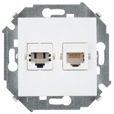 Розетка комбинированная RJ11 + RJ45 Cat.6 UTP (Systimax), белый, S15