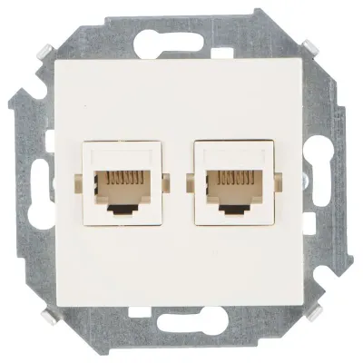 Розетка информационная 2xRJ45 Cat.6 UTP (Systimax), сл.кость, S15