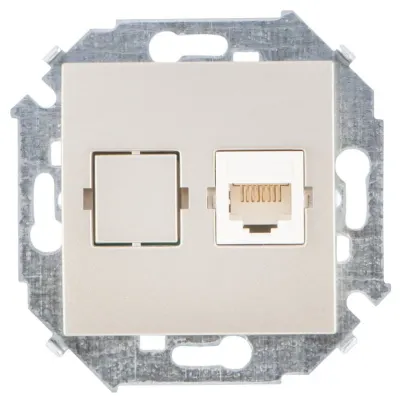 Розетка информационная RJ45 Cat.6 UTP (Systimax), шампань, S15