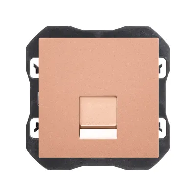 Накладка розетки 1хRJ45, 2М, без коннектора, S270, медь