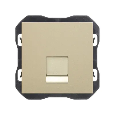 Накладка розетки 1хRJ45, 2М, без коннектора, S270, шампань