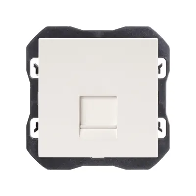 Накладка розетки 1хRJ45, 2М, без коннектора, S270, белый матовый