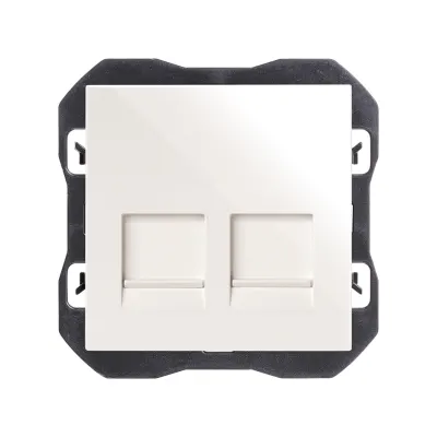 Накладка розетки 2хRJ45, 2М, без коннектора, S270, белый