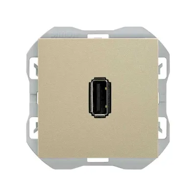 Механизм разъёма 1хUSB-A 2.0, 2М, S270, шампань