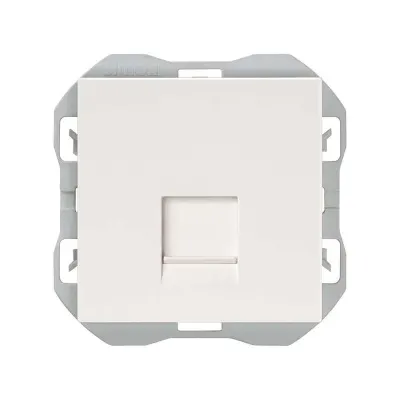 Механизм розетки 1хRJ45 кат.6, 2М, со шторкой, S270, белый матовый