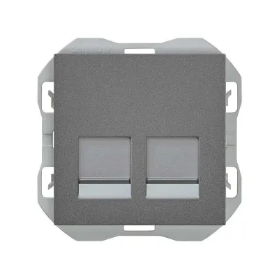 Механизм розетки 2хRJ45 кат.6, 2М, со шторками, S270, титан