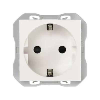 Механизм розетки SCHUKO, 2P+E, 16А/250В, винт.клеммы, S270, белый матовый