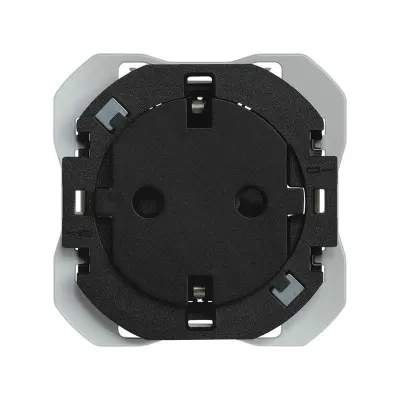 Механизм розетки SCHUKO CLEAN, 2P+E, 16А/250В, винт.клеммы, S270, чёрный матовый