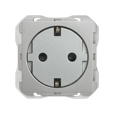 Механизм розетки SCHUKO ICON CLEAN, 2P+E, 16А/250В, винт.клеммы, S270, алюминий