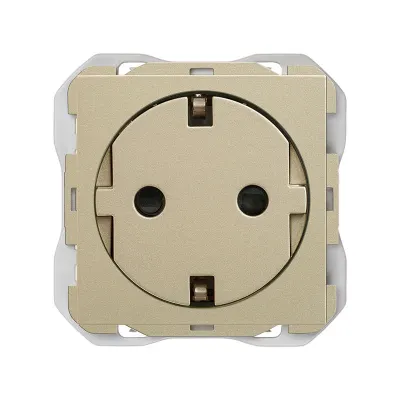 Механизм розетки SCHUKO ICON CLEAN, 2P+E, 16А/250В, винт.клеммы, S270, шампань
