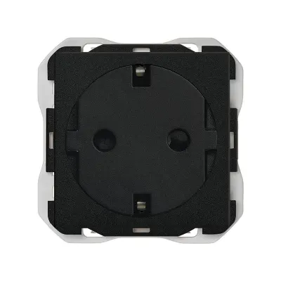 Механизм розетки SCHUKO ICON CLEAN, 2P+E, 16А/250В, винт.клеммы, S270, чёрный матовый
