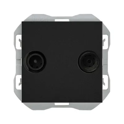 Механизм розетки TV-R/SAT, оконечная (тупиковая), 2М, S270, чёрный матовый