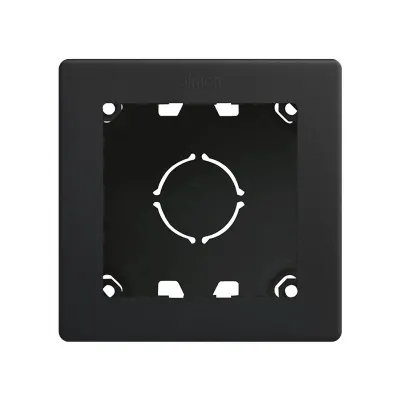 Коробка подъёмная для открытого монтажа, компактная, 1-постовая, с рамкой, S270, чёрный матовый