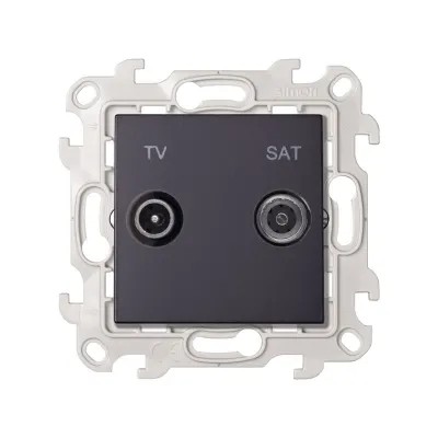 Розетка TV-SAT проходная, графит, S24