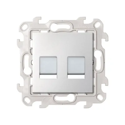 Розетка информационная 2xRJ45 Cat.6 UTP, алюминий, S24