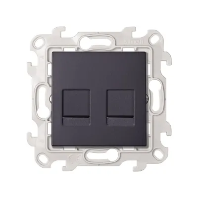 Розетка информационная 2xRJ45 Cat.6 UTP, графит, S24
