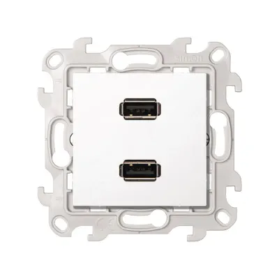Розетка 2xUSB 2.0 (передача данных), белый, S24