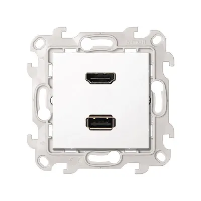 Розетка HDMI v1.4 + USB 2.0 (передача данных), белый, S24