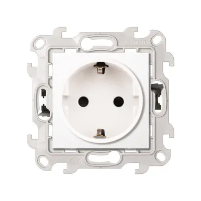 Розетка со шторками Schuko 2Р+Е, 16A 250В~ P&Go, белый, S24