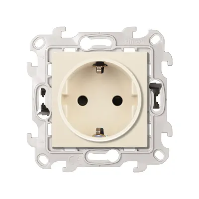 Розетка со шторками Schuko 2Р+Е, 16A 250В~ P&Go, сл.кость, S24