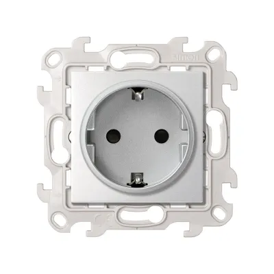Розетка со шторками Schuko 2Р+Е, 16A 250В~, алюминий, S24