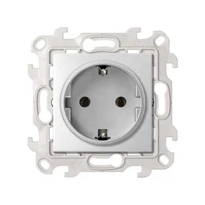 Розетка Schuko 2Р+Е, 16A 250В~, алюминий, S24