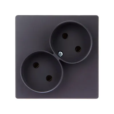 Розетка двойная 2x2Р, 16A 250В~, графит, S24