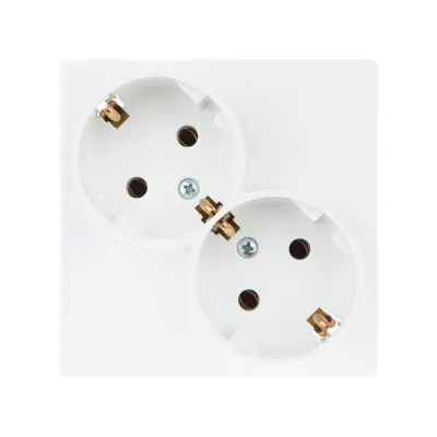 Розетка двойная Schuko 2х2Р+Е, 16A 250В~, белый, S24