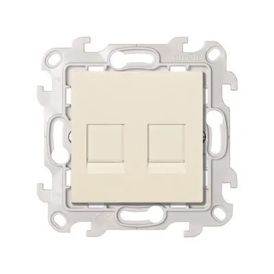 Розетка информационная 2xRJ45 Cat.5e UTP, сл.кость, S24
