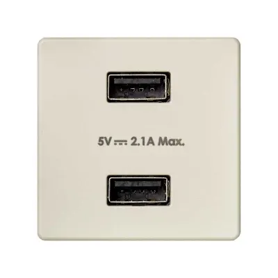 Зарядное устройство 2xUSB 10W, 230В~, сл.кость, S27