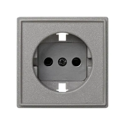 Накладка со шторками для розетки Schuko 2Р+Е, IK07, серый, S27S