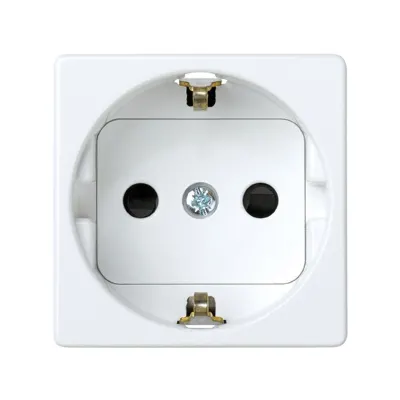 Розетка со шторками Schuko 2Р+Е, 16A 250В~ безвинт., белый, S27
