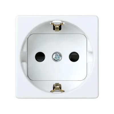 Розетка со шторками Schuko 2Р+Е, 16A 250В~ винт., белый, S27