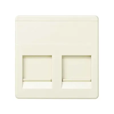 Накладка прямая со шторками на 2 разъема RJ45, сл.кость, S27