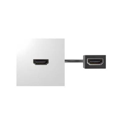 Модуль с адаптером, проходной HDMI мама/мама, белый, S400