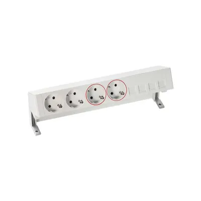 Настольный x6 розеточный блок, 2x2P+E, 2x2P+E UPS, 4хRJ45, белый, S400