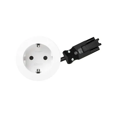 Врезная розетка Schuko 2P+E, QC подключение, белый, S400